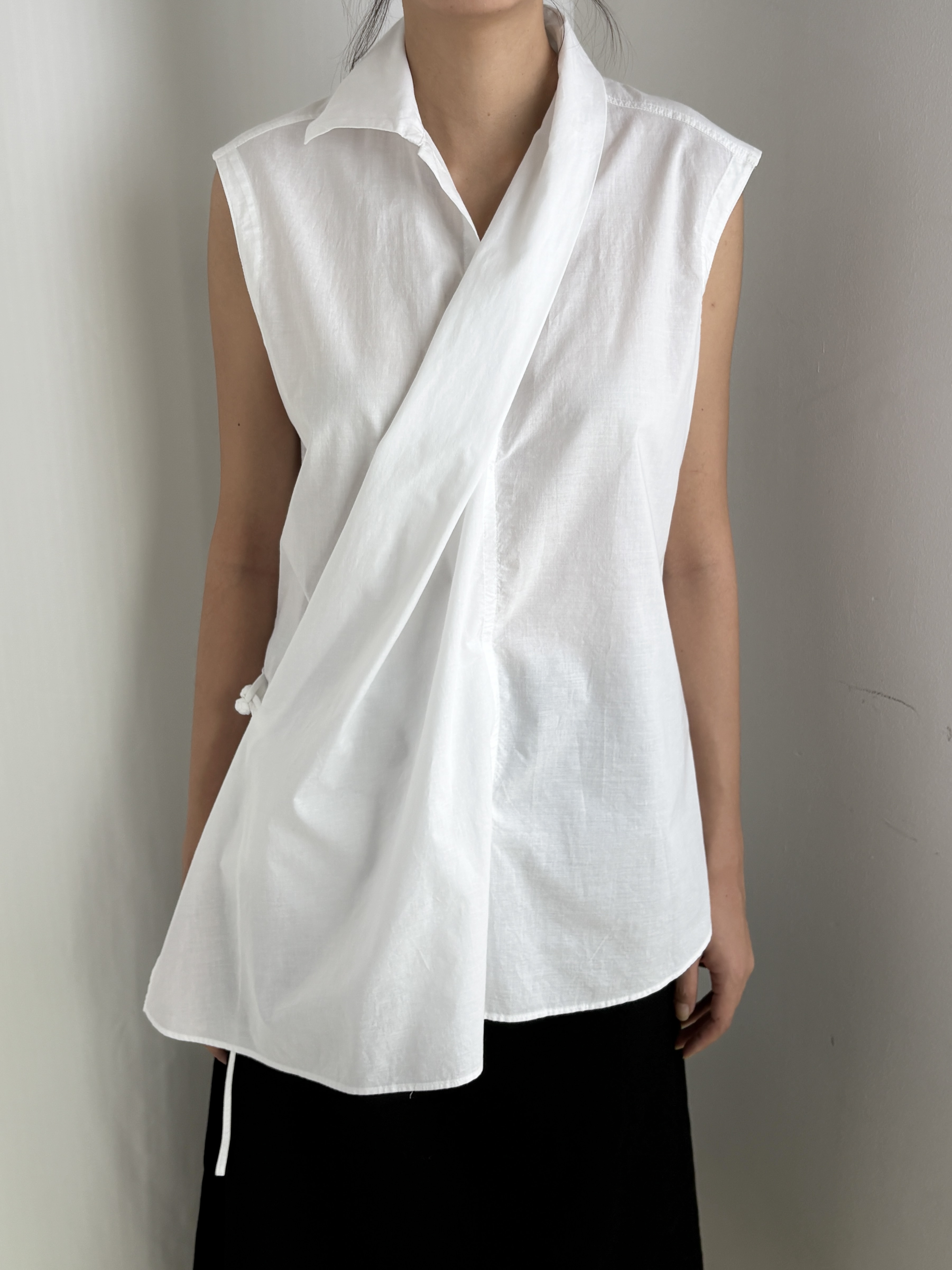 Y’s by Yohji Yamamoto 14ss 斜襟无袖衬衫